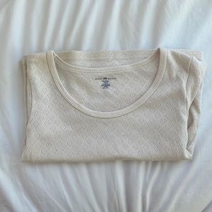 Cream baby doll tee with hearts